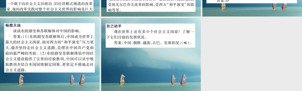 九年级历史下册 第五单元 社会主义国家的改革与演变教材习题答案作业课件 岳麓版 课件