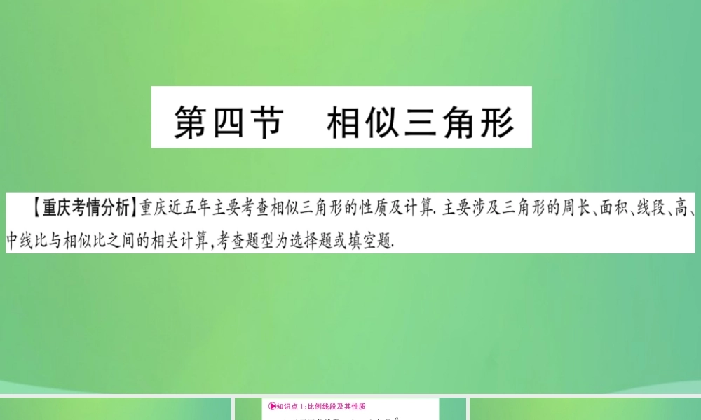中考数学复习 第一轮 考点系统复习 第四章 三角形 第四节 相似三角形(精讲)课件