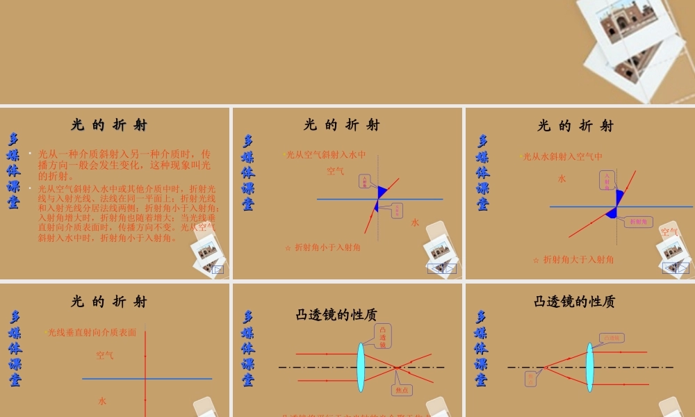 八年级物理 4.3 光的折射精品课件 沪科版 课件