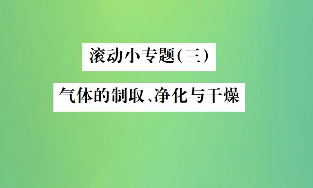 中考化学总复习 滚动小专题(三)气体的制取、净化与干燥课件