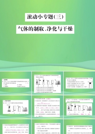 中考化学总复习 滚动小专题(三)气体的制取、净化与干燥课件