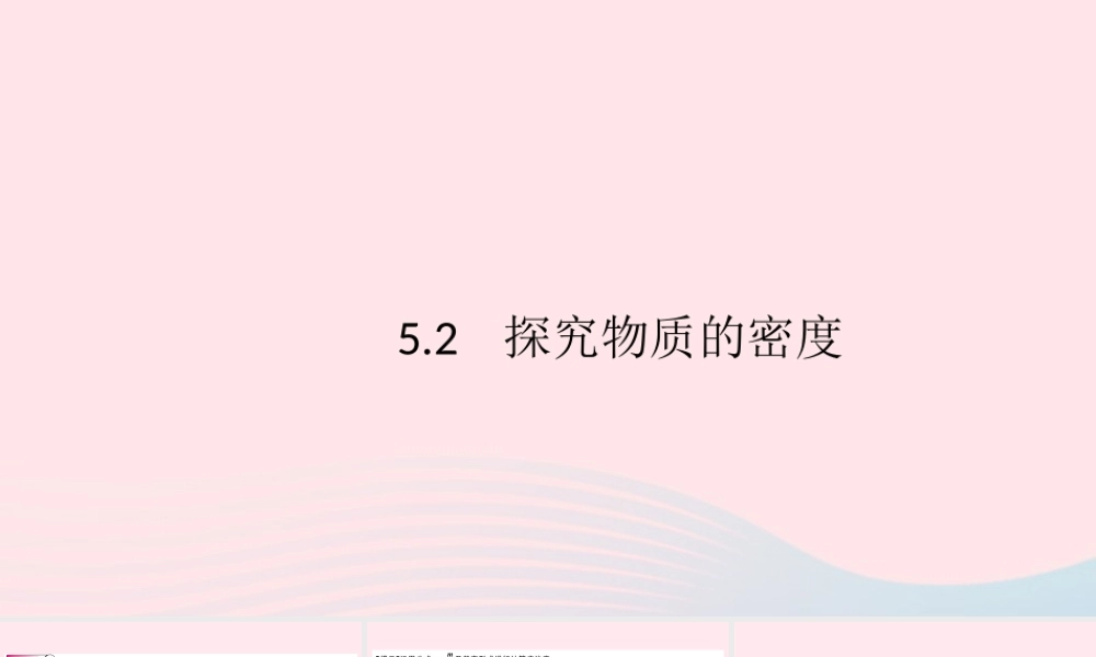 八年级物理上册 5.2 探究物质的密度(知识点)课件(新版)粤教沪版 课件
