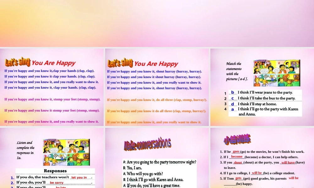 八年级英语上册 Unit 10 If you go to the party，you'll have a great time section A(1a 1c)课件 (新版)人教新目标版 课件