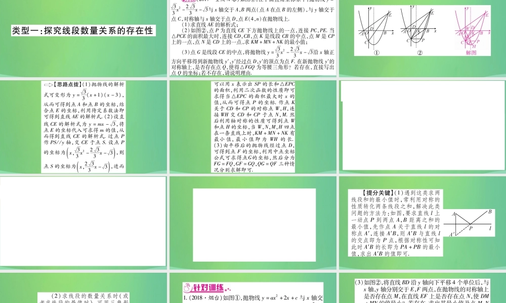 中考数学复习 第三轮 压轴题突破 重难点突破六 二次函数与几何综合题(精练)课件