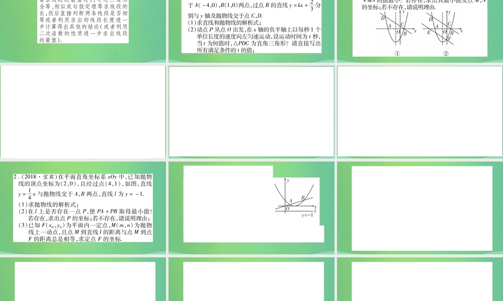 中考数学复习 第三轮 压轴题突破 重难点突破六 二次函数与几何综合题(精练)课件
