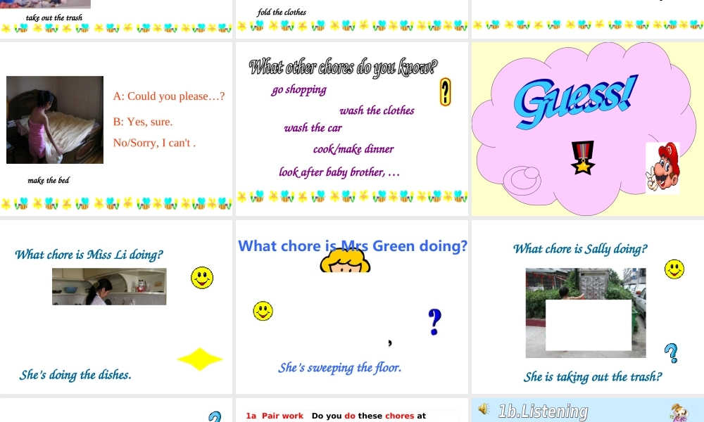 八年级英语 Unit11 Could you clean your room section A课件