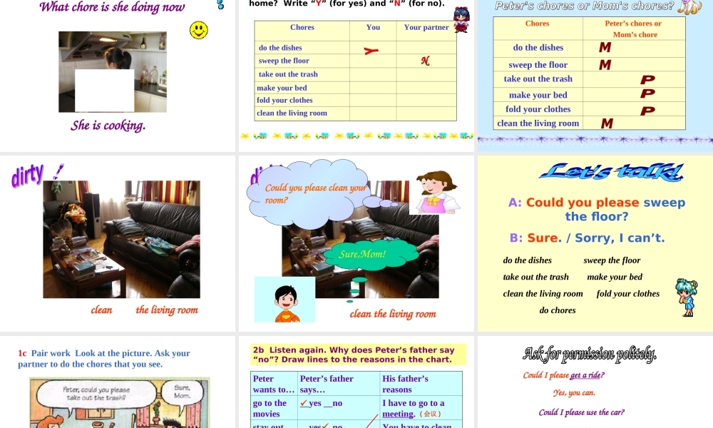 八年级英语 Unit11 Could you clean your room section A课件