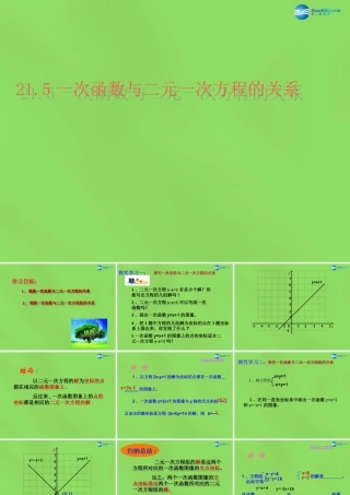 八年级数学下册 21.5(一次函数与二元一次方程的关系)课件1 (新版)冀教版 课件