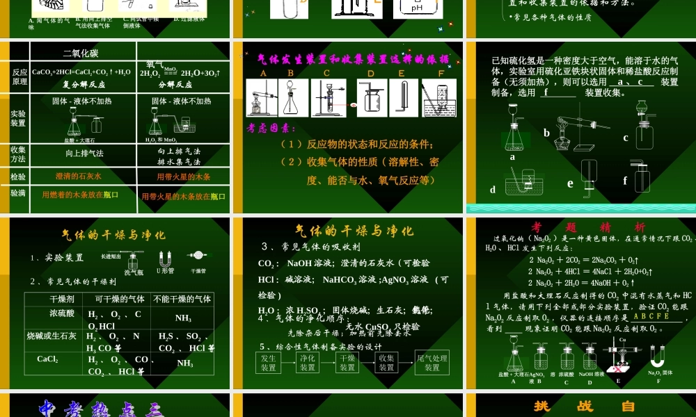 中考化学热点-- 科学实验与探究 试题