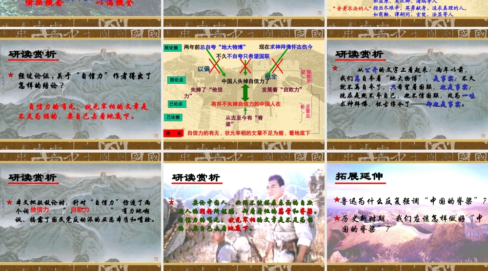 九年级语文上册中国人失掉自信力了吗 ppt2 课件