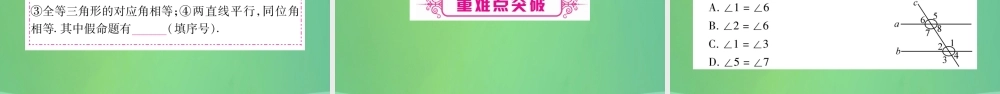 中考数学复习 第一轮 考点系统复习 第四章 三角形 第一节 角、相交线和平行线(精讲)课件