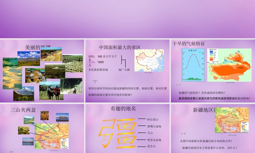 八年级地理下册 西部开发的重要阵地—新疆维吾尔自治区课件 (新版)新人教版 课件