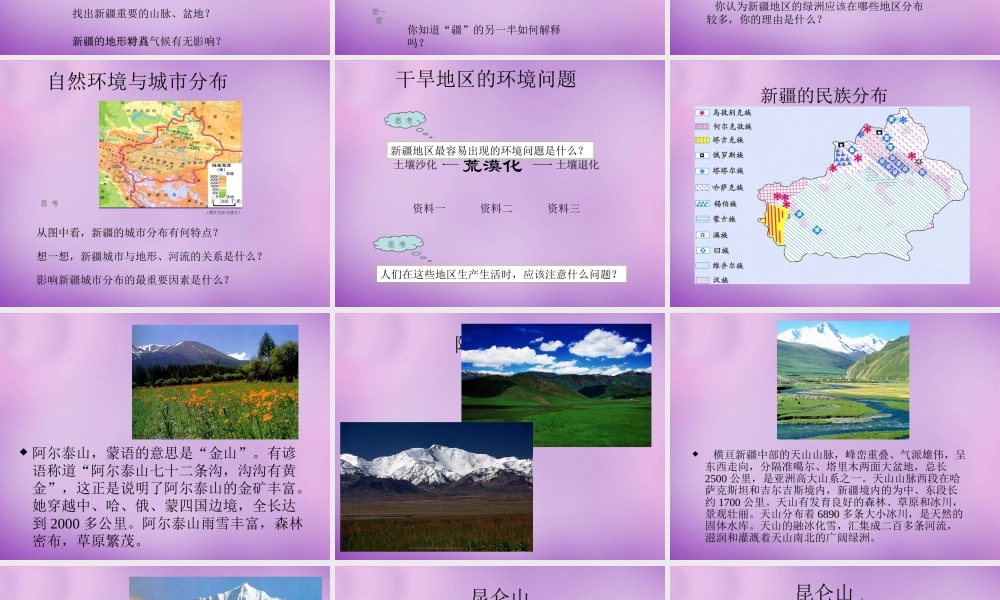 八年级地理下册 西部开发的重要阵地—新疆维吾尔自治区课件 (新版)新人教版 课件