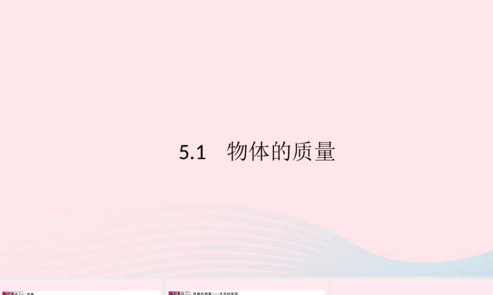 八年级物理上册 5.1 物体的质量(知识点)课件(新版)粤教沪版 课件
