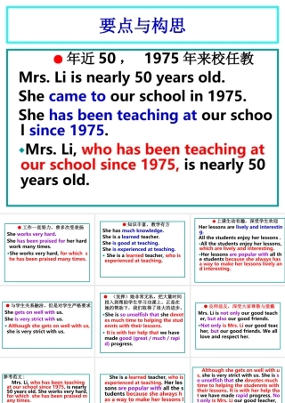 介绍李老师 高一英语的作文大集合课件新人教版必修4