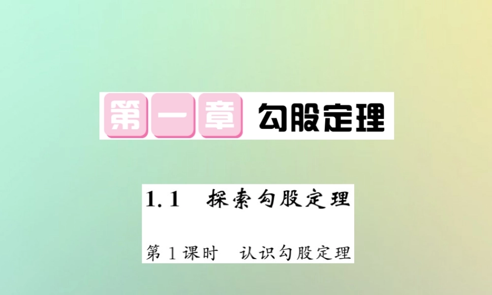 八年级数学上册 第一章 勾股定理 1.1 探索勾股定理(1)习题课件 (新版)北师大版 课件