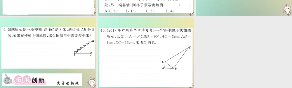 八年级数学上册 第一章 勾股定理 1.1 探索勾股定理(1)习题课件 (新版)北师大版 课件