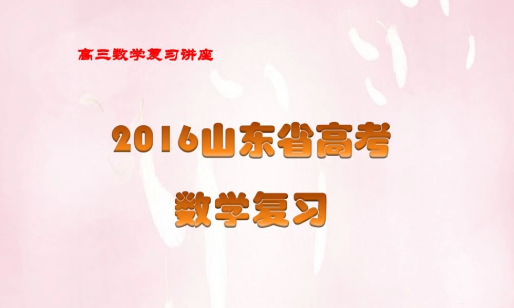 山东省高考复习指导课件