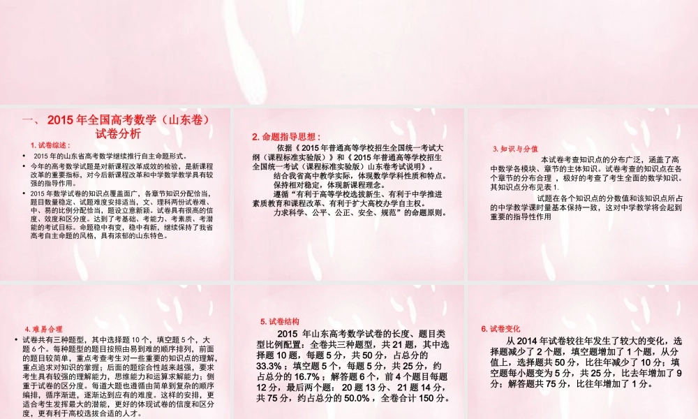 山东省高考复习指导课件