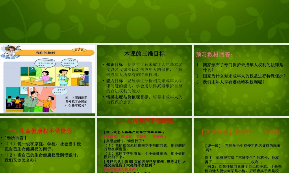 八年级政治上册 第7课 第2框 我们的权利课件1 北师大版 课件