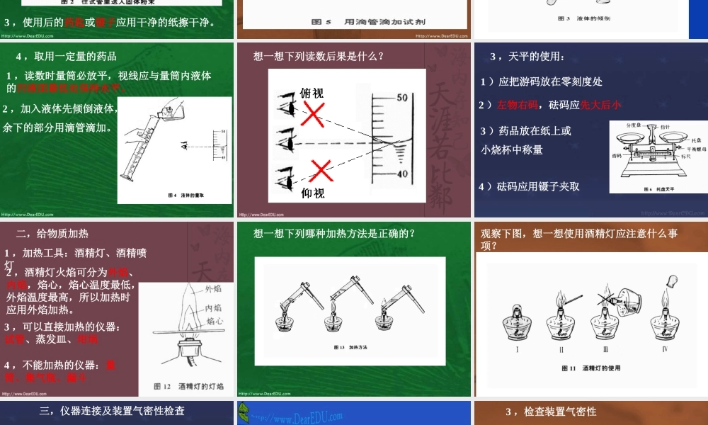 初中化学实验操作 上教版 课件