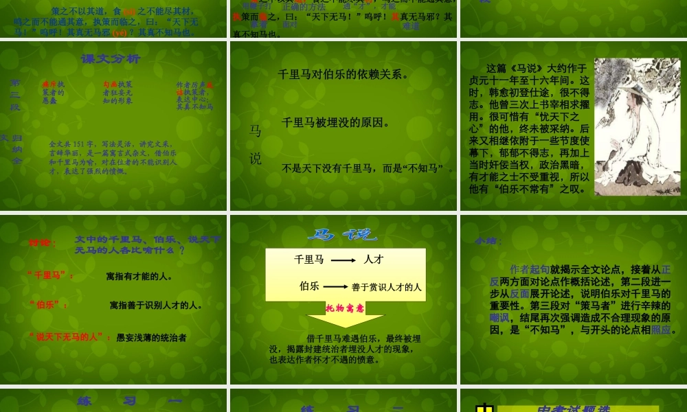 八年级语文下册(23 马说)课件 新人教版 课件