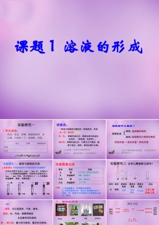 中学九年级化学下册(9.1 溶液的形成)课件 (新版)新人教版 课件