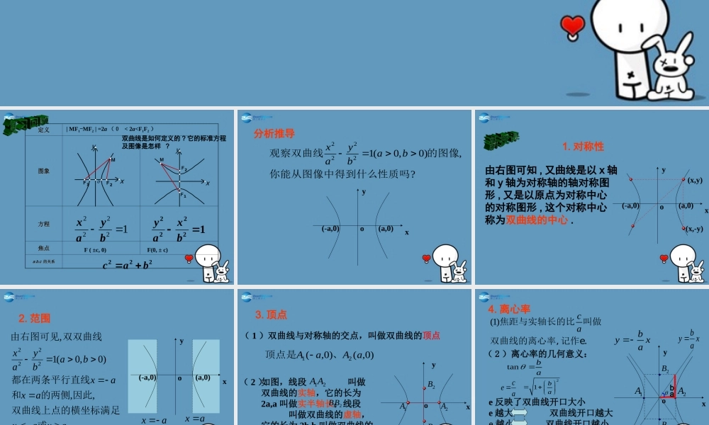 数学 第二章 圆锥曲线 双曲线第二课时课件1 北师大版选修1-1 课件