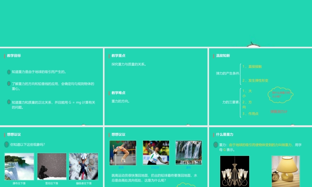 八年级物理下册 7.3重力课件 (新版)新人教版 课件