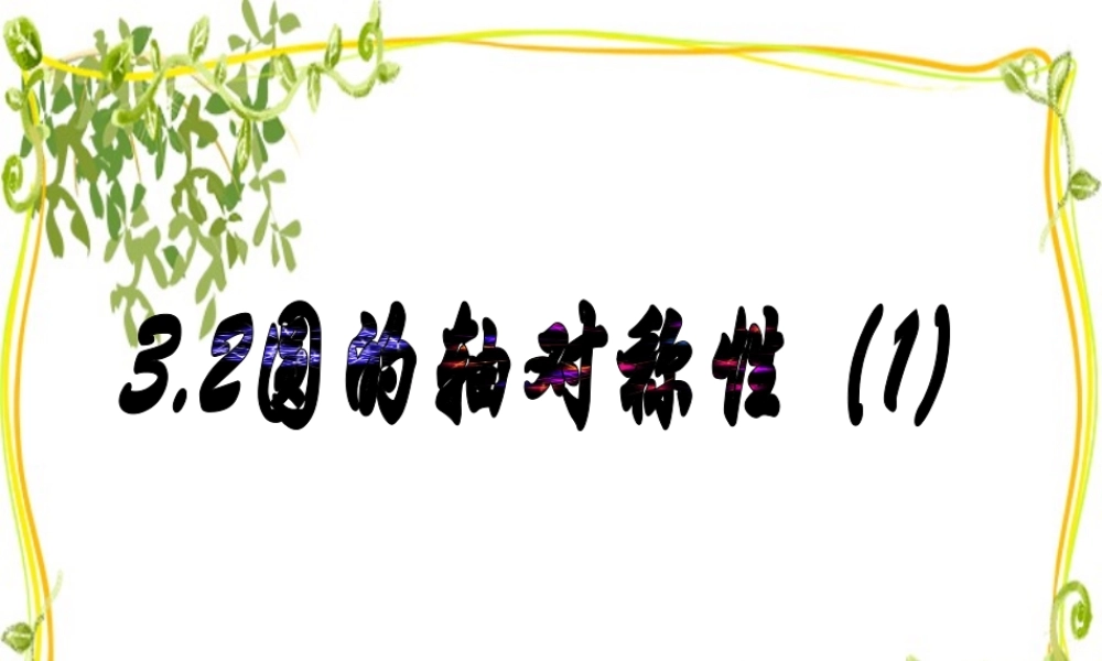 九年级数学圆的轴对称性 浙教版 课件