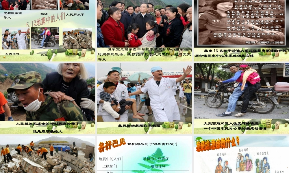 八年级思想品德上册 第四单元第一节(感受责任)课件 湘师版 课件