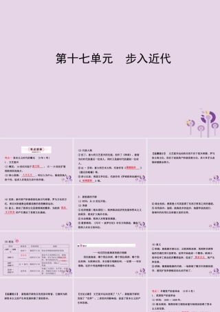 中考历史备战复习 世界史 第十七单元 步入近代课件