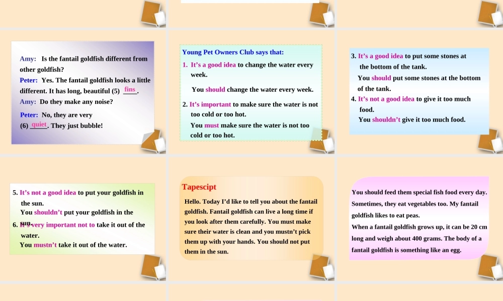 七年级英语下册 Unit6 Integrated skills & Pronunciation同步授课优质课件 牛津版 课件