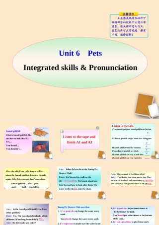 七年级英语下册 Unit6 Integrated skills & Pronunciation同步授课优质课件 牛津版 课件