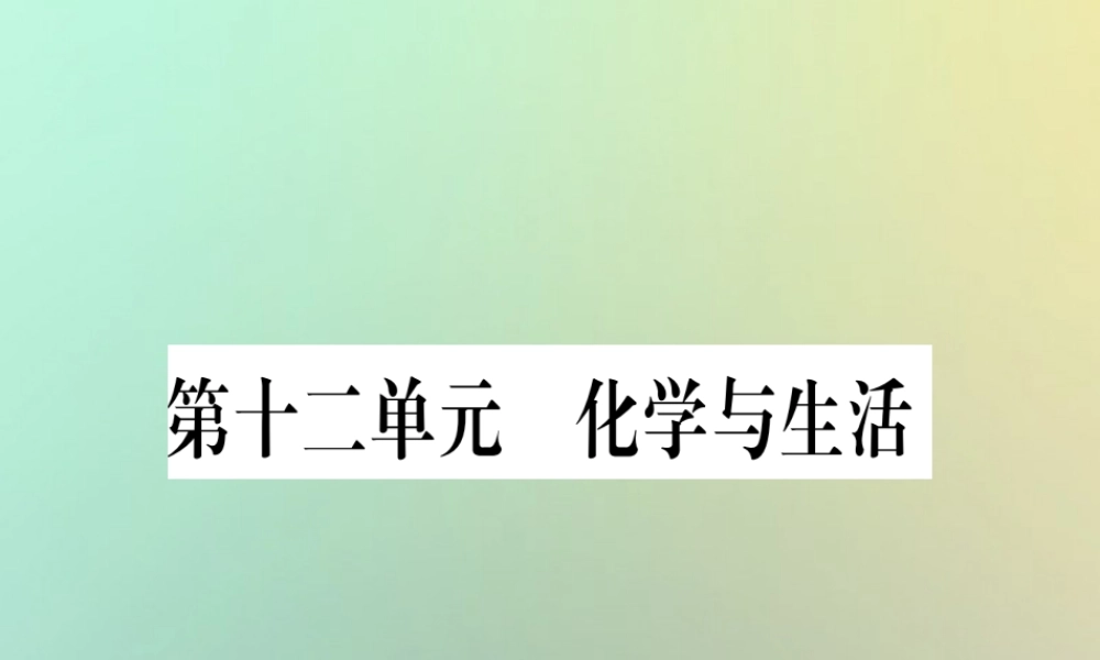 中考化学准点备考复习 第一部分 教材系统复习 第12讲 化学与生活复习作业课件 新人教版 课件