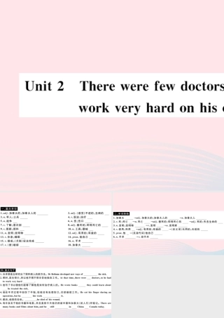 九年级英语上册 Module 3 HeroesUnit 2There were few doctors so he had to work very hard on his own(小册子)课件 (新版)外研版 课件