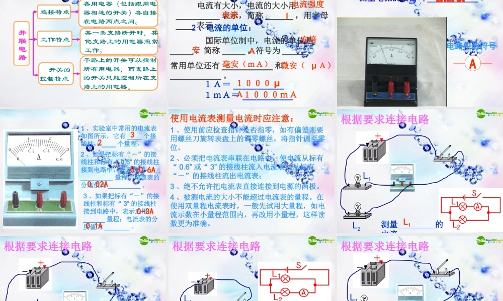 九年级物理上册 第13章(电路初探)复习课件 苏科版 课件