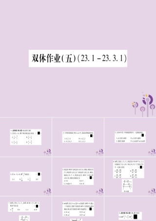 九年级数学上册 双休作业(5)作业课件 (新版)华东师大版 课件