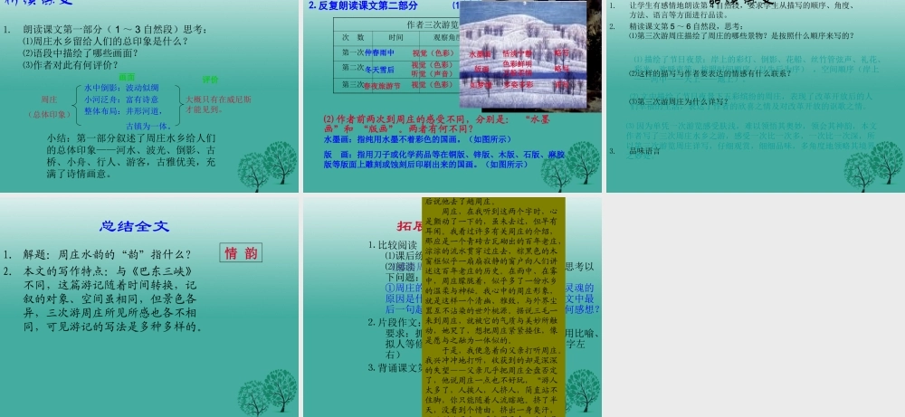 八年级语文上册 第2课(周庄水韵)课件 (新版)语文版 课件