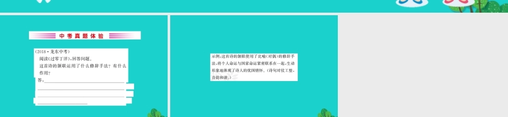 九年级语文下册 第六单元 23(诗词曲五)过零丁洋习题课件 新人教版 九年级语文下册 第六单元 23(诗词曲五)习题课件 新人教版