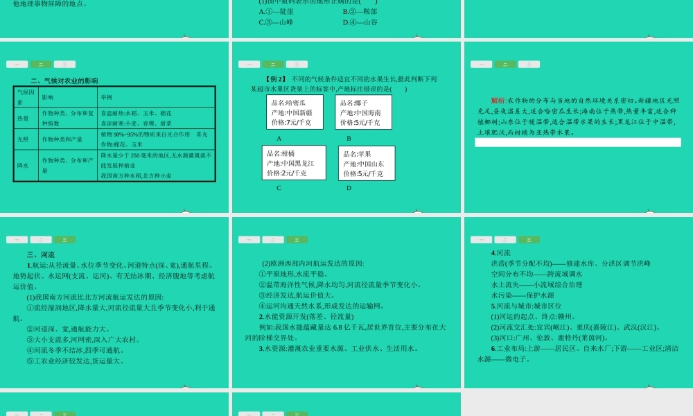 中考地理 第二编 专题篇 专题二 地形 气候与河流课件