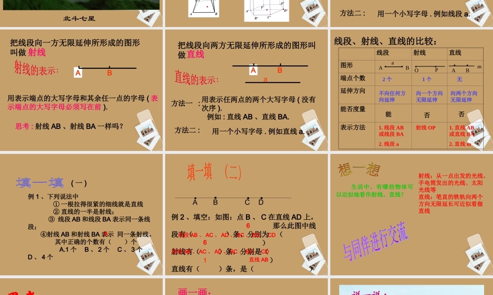 大学附中七年级数学 41(点和线)课件