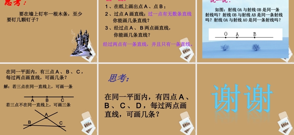 大学附中七年级数学 41(点和线)课件