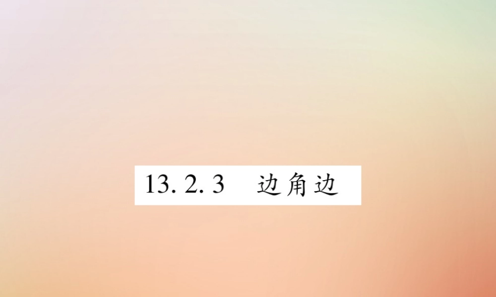 八年级数学上册 第13章 全等三角形 13.2 三角形全等的判定 13.2.3 边角边课时检测课件 (新版)华东师大版 课件
