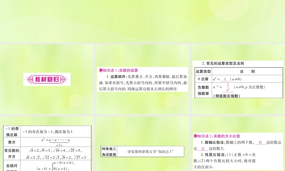 中考数学复习 第一轮 考点系统复习 第一章 数与式 第一节 实数 课时2 实数的运算及大小比较(精讲)课件