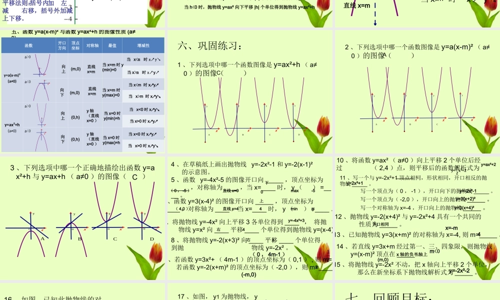 九年级数学下册 63 二次函数的图象与性质(2)课件 苏科版 课件