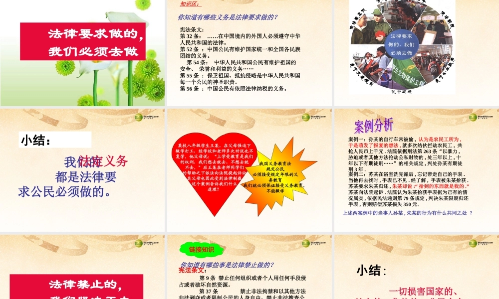 八年级政治下册 第二课 第二框忠实履行义务课件 新人教版 课件