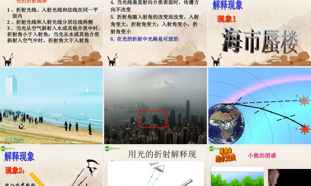 八年级物理上册(光的折射)课件 人教新课标版 课件