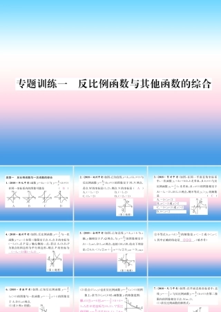 九年级数学下册 专题训练一 反比例函数与其他函数的综合作业课件 (新版)新人教版 课件