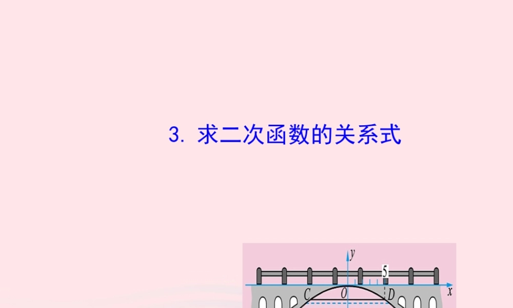 九年级数学下册 第27章二次函数272二次函数的图象与性质 3 求二次函数的关系式课件 华东师大版 课件